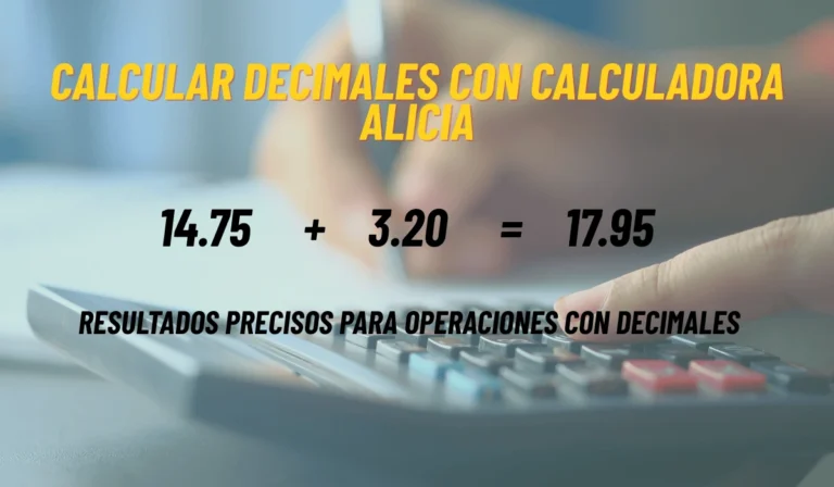 Cómo Calcular Decimales con Calculadora Alicia 2 Cálculos con decimales en Calculadora Alicia mostrando resultados precisos para operaciones básicas